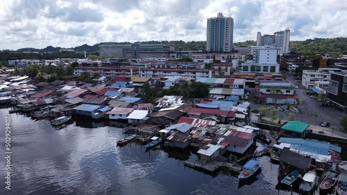 Miri, Sarawak Malaysia - May 2, 2022: The Landmark and Tourist Attraction areas of the of Miri City, with its famous beaches, rivers, city and scenic surroundings photo