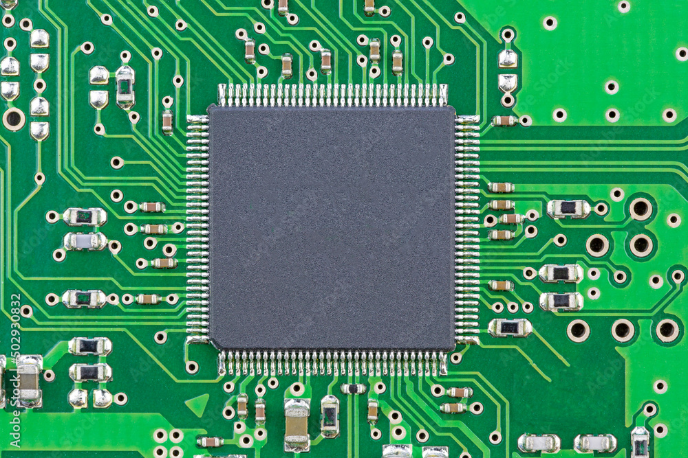 Processor or chip on the circuit board, as a background, texture, pattern. Copy space. Processor or chip on the circuit board, as a background, texture, pattern. Copy space.