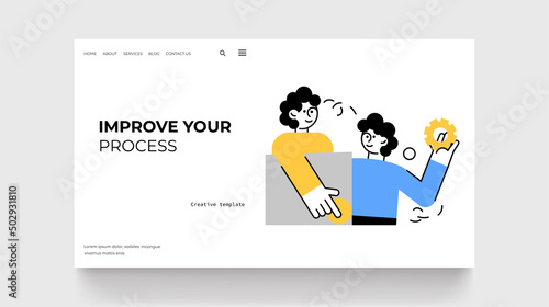 Improve your process landing page. Character think about business process