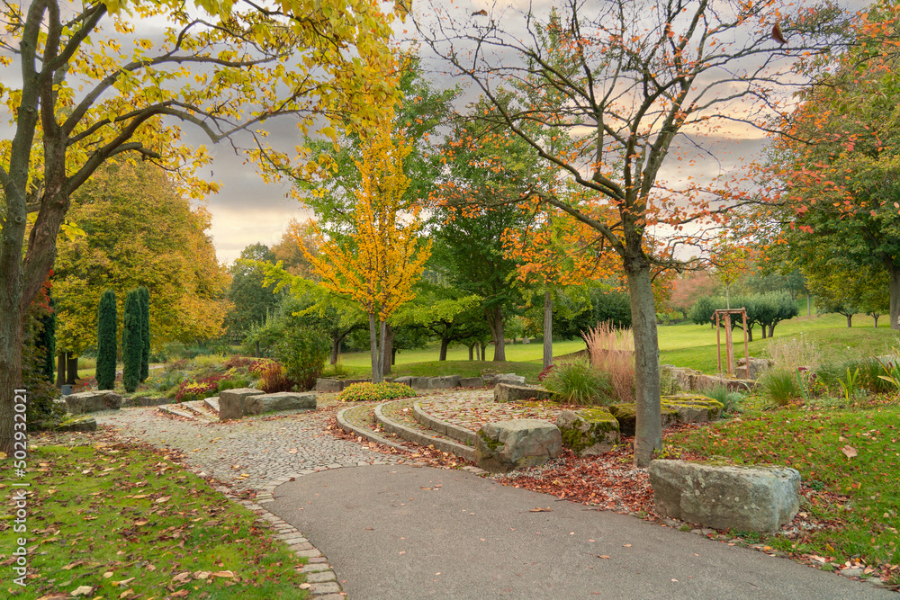 Park in Vellmar, Germany, called Ahnepark, in autumn