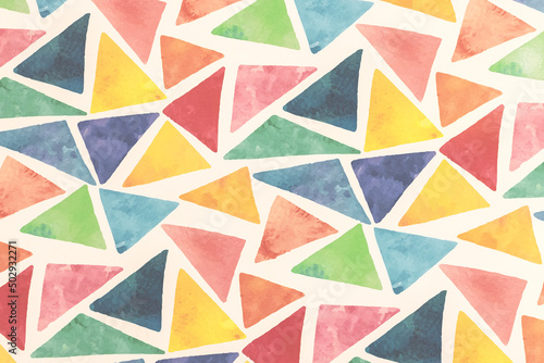 Many colored triangles as background, texture, pattern.