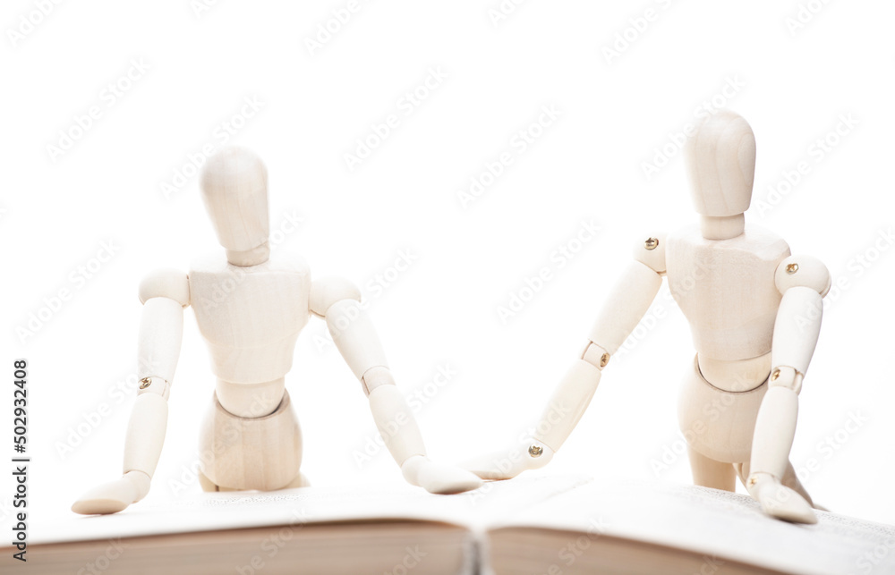 image of wooden figure book white background image of wooden figure book white background