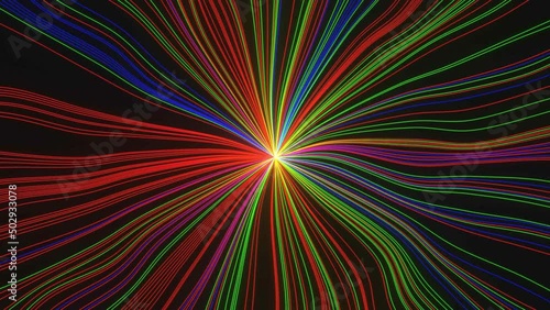 Abstract futuristic rotating neon Lights line Background 3D rendering