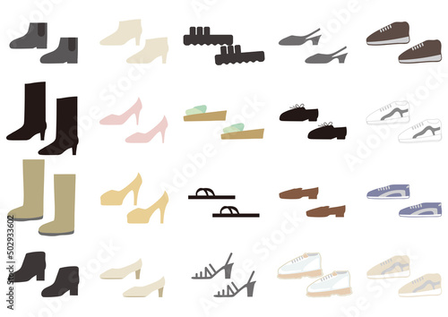 女性靴セット1　一足ずつ　ブーツ・サンダル・ヒール・スニーカー・革靴