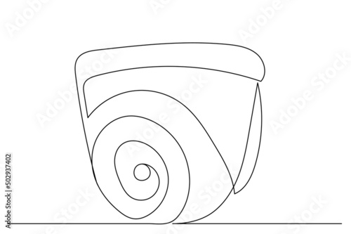 video camera drawing by one continuous line, isolated, vector