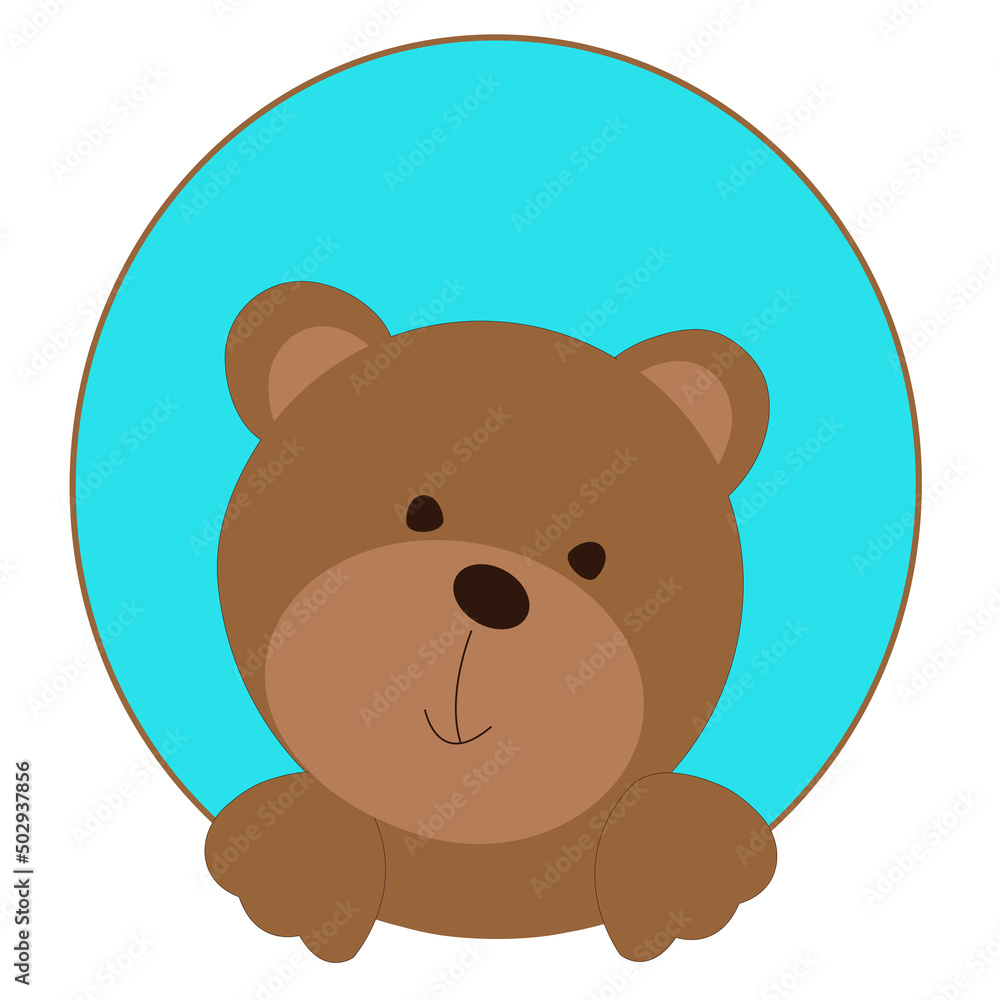 cartoon brown teddy bear on a blue background cartoon brown teddy bear on a blue background
