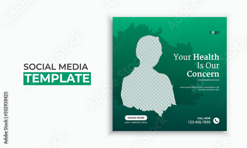 Health and medical social media post or web banner template