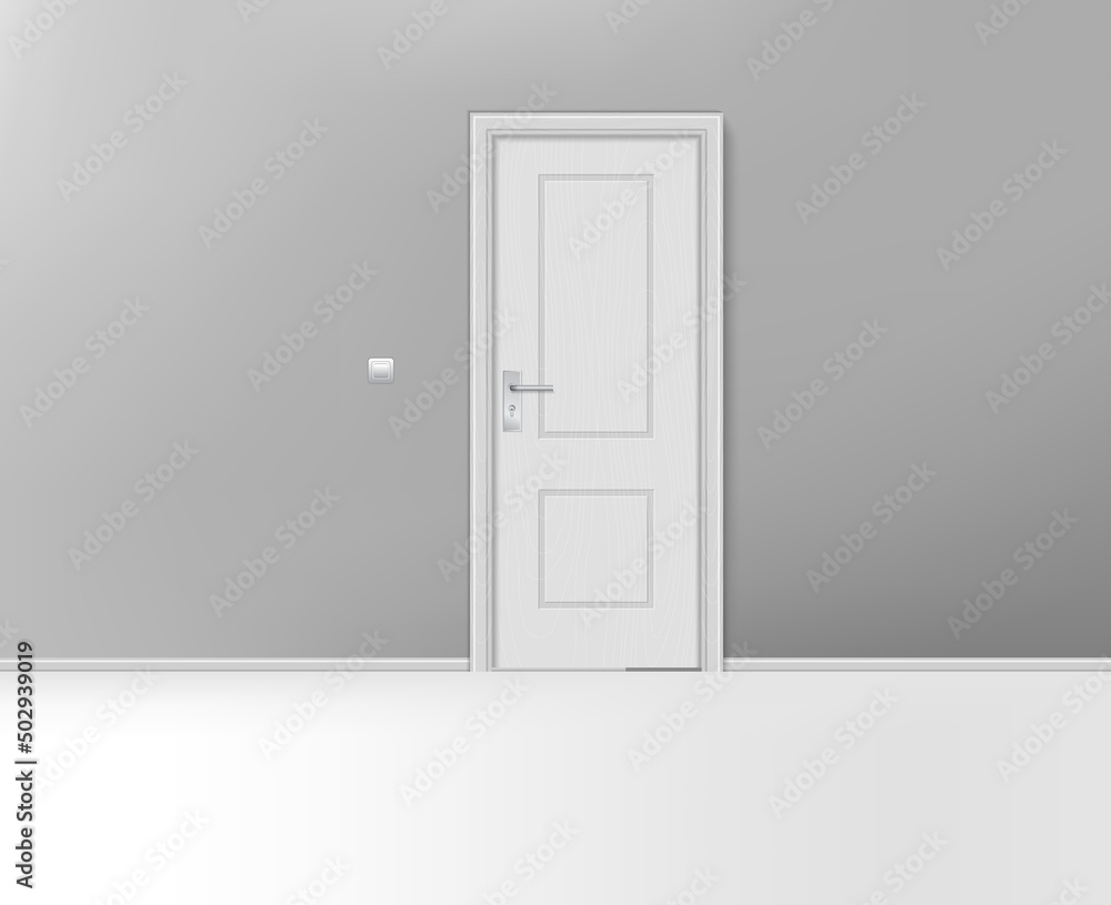 Realistic white close door with frame. white frame closed door wall isolated on background. Realistic white close door with frame. white frame closed door wall isolated on background.