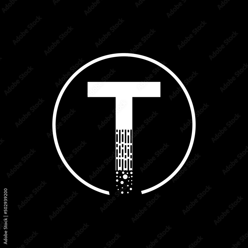 Initial T letter logo Design with creative modern business typography vector template. Dots Lettering Vector Illustration. Initial T letter logo Design with creative modern business typography vector template. Dots Lettering Vector Illustration.