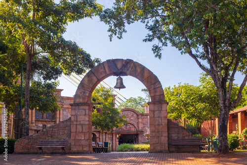 Arch with the bell of the Jesuit missions