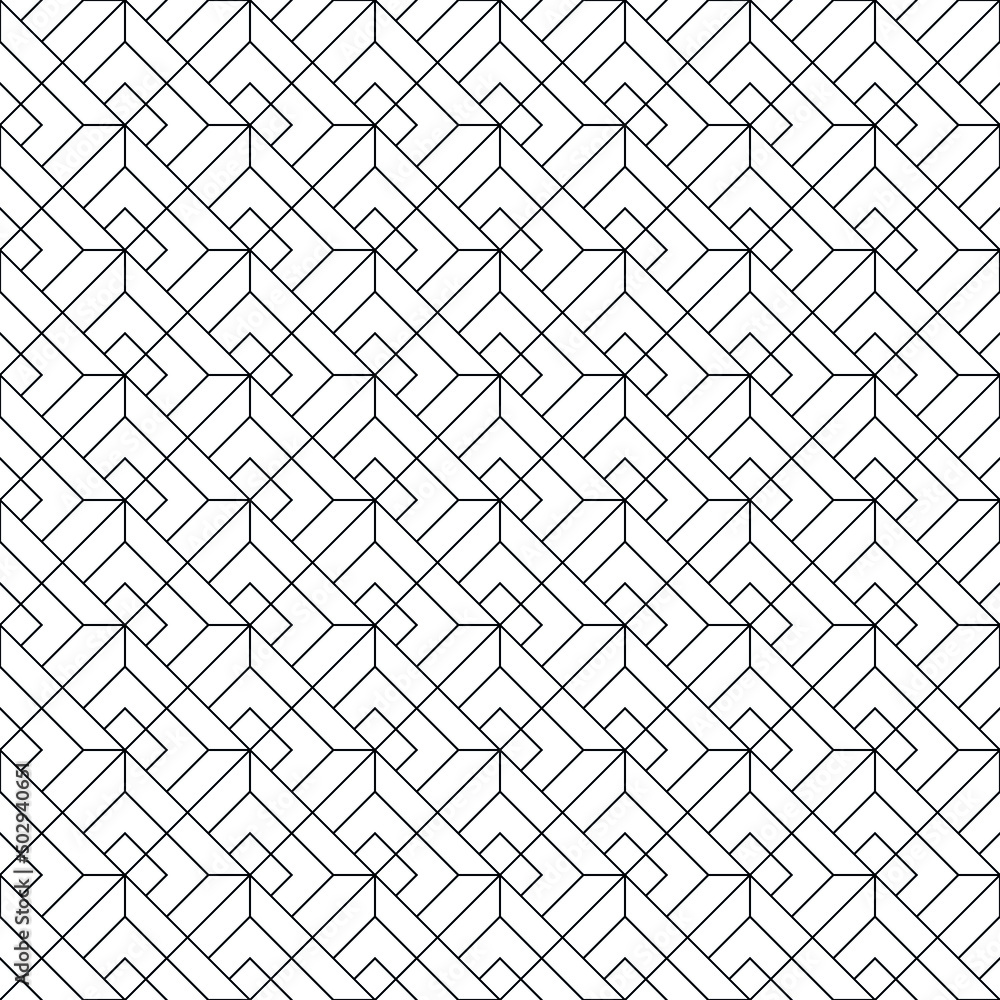 Seamless geometric pattern . Black on white background .Average thickness lines . Seamless geometric pattern . Black on white background .Average thickness lines .