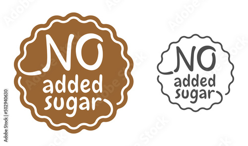 No added sugar stamp in seal shape