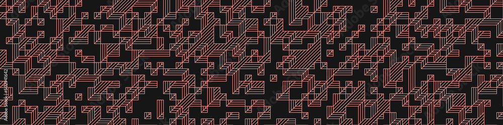 Implementation of Edward Zajec’s “Il Cubo” from 1971. Essentially a Truchet tile set of 8 tiles and rules for placement art illustration Implementation of Edward Zajec’s “Il Cubo” from 1971. Essentially a Truchet tile set of 8 tiles and rules for placement art illustration