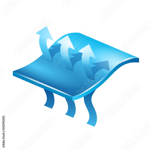 Breathable membrane 3D pictogram