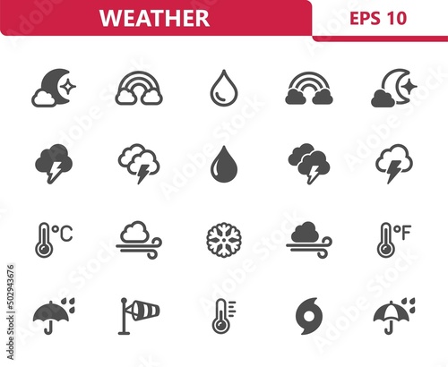 Weather Icons - Forecast, Cloud, Rain, Raining Icon