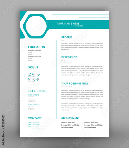 modern print ready cv resume design template