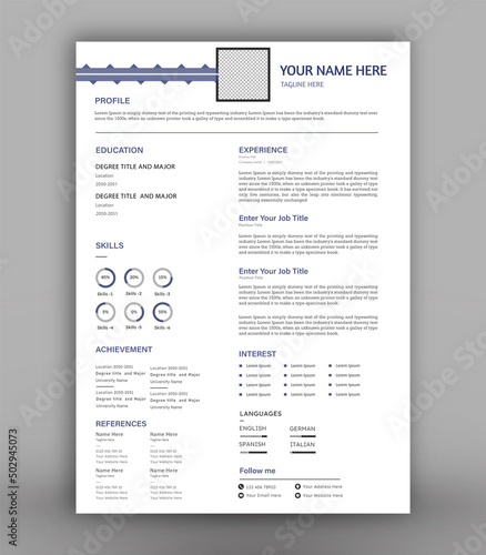 modern print ready cv resume design template