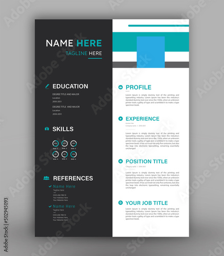 modern print ready cv resume design template