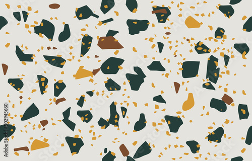 Terrazzo seamless beautiful pattern. Colorful elements stone mosaic composite texture. decorative tile. Luxury geometric modern abstract pattern. Vector seamless abstract background.