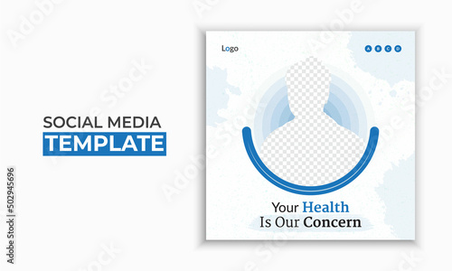 Health social media post and web banner template design