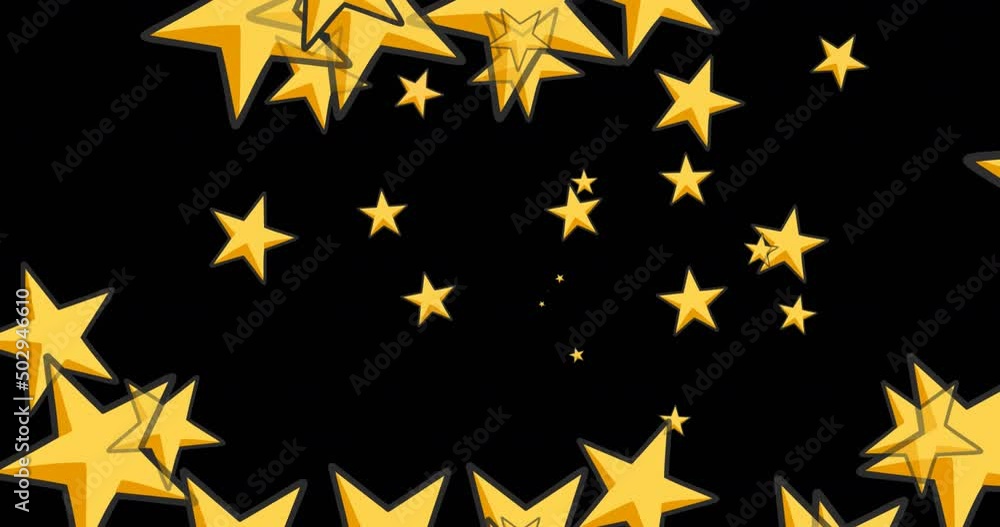 Animation of moving stars on black background Animation of moving stars on black background