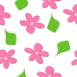 Flower patern. Cute seamless pattern. Simple drawing of flowers