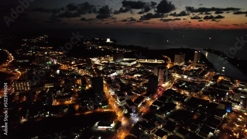 Miri, Sarawak Malaysia - May 2, 2022: The Landmark and Tourist Attraction areas of the of Miri City, with its famous beaches, rivers, city and scenic surroundings photo