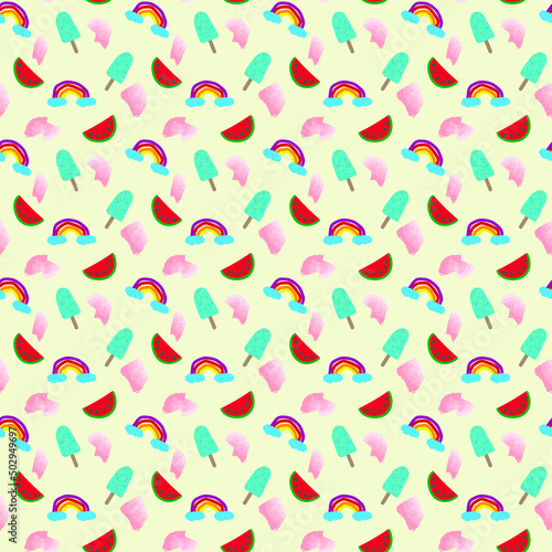 Seamless summer pattern, bright pattern for design. Simple vector drawing