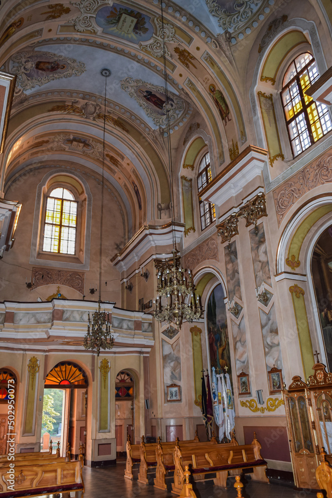 Interior of the old church in Western Ukraine