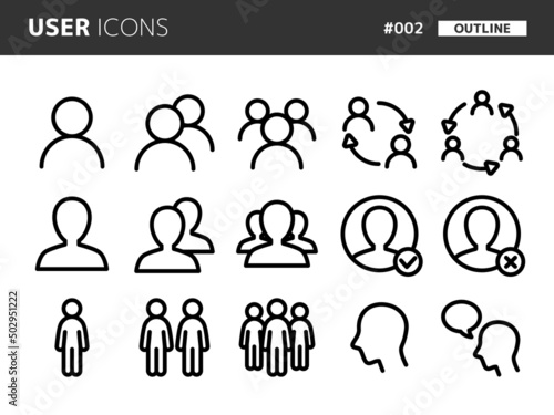ユーザーに関連するラインスタイルのアイコンセット_002