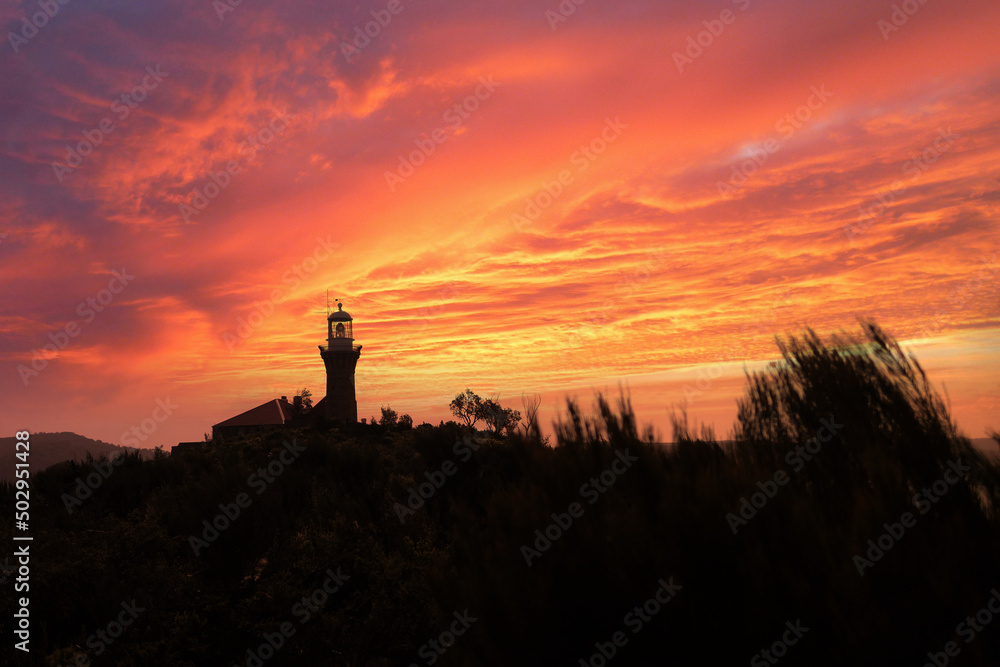 Sunset and lighthouse 