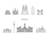 Spain cityscape, spanish travel city vector banner