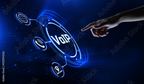 Schilderij op canvas VoIP Voice over IP Telecommunication concept