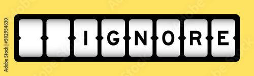 Black color in word ignore on slot banner with yellow color background