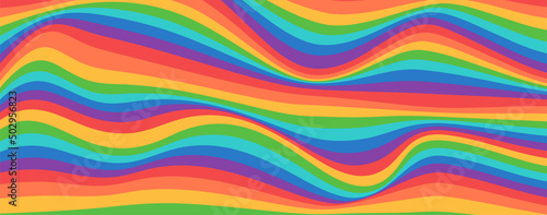 Rainbow wave shape color background. Trendy backdrop for banner, poster, flyer, website
