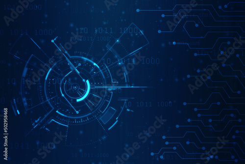 Binary Code Background, Digital Abstract technology background, flowing number one and zero text in binary code format in technology background. Internet Big data Concept