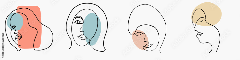 Abstract woman face continuous freehand drawing. Abstract woman face continuous freehand drawing.