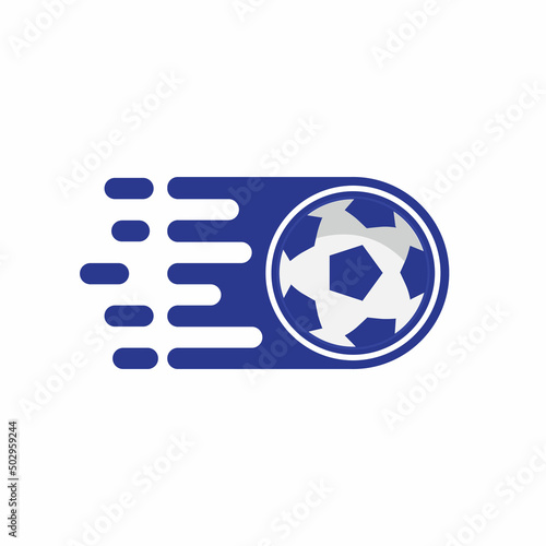 Fototapeta Naklejka Na Ścianę i Meble -  Fast Soccer vector logo design. Speed game logo design concept.
