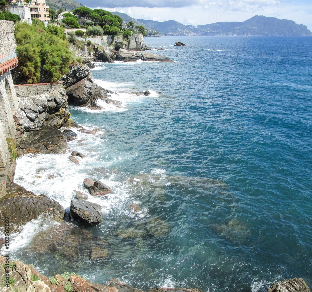 View of the rocky seaside of Nervi View of the rocky seaside of Nervi