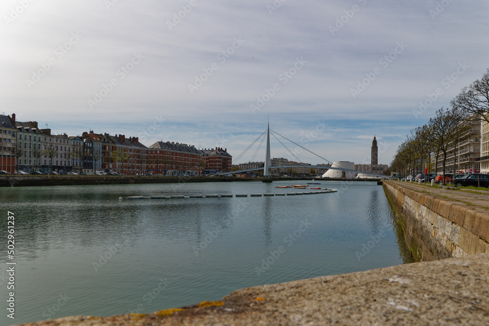 Fototapeta premium Le bassin du commerce au havre en seine Maritime