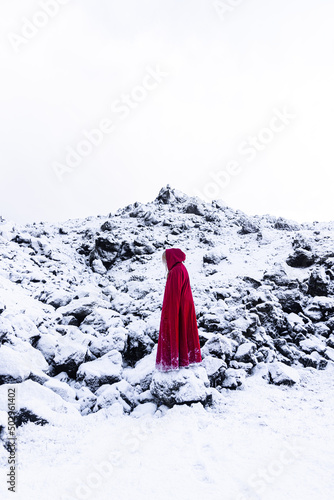 Icland in Winter Volcano Rocks