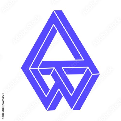 Logo. Impossible shape, optical illusion, vector. Optical art objects. Geometric figures. Line art.