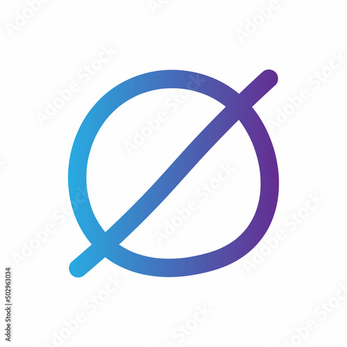Empty set hand drawn icon. mathematical symbol isolated on white background