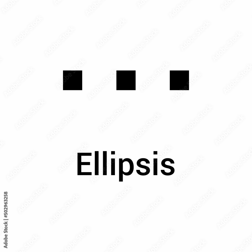 Ellipsis in English grammar vector illustration Ellipsis in English grammar vector illustration