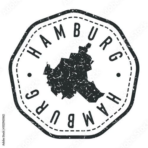 Hamburg, Germany Map Stamp Retro Postmark. Silhouette Postal Passport. Seal Round Vector Icon. Badge Vintage Postage Design.