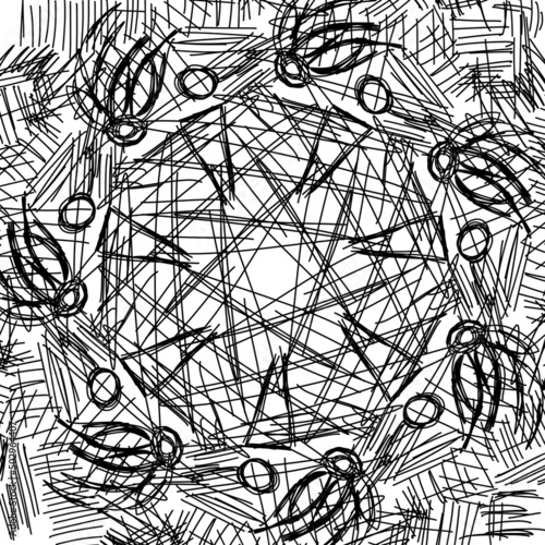 Dreams, dream catcher, esoteric, freehand drawing, vector. Abstract. Avant-garde art. Modern. Contemporary trendy art illustration