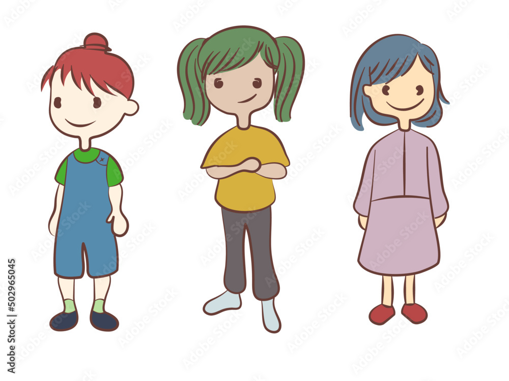Illustration of girls doodle Illustration of girls doodle