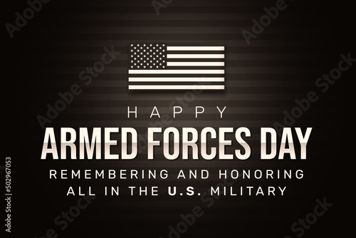 Remembering and Honoring all who are serving in the United States Military on the Armed Forces Day. Patriotic Day Celebration Modern brown color backdrop