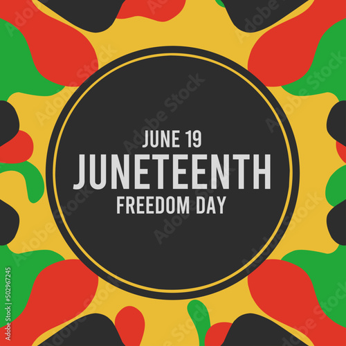 African American juneteenth freedom day poster vector suitable for social media posts and campaign purposes photo