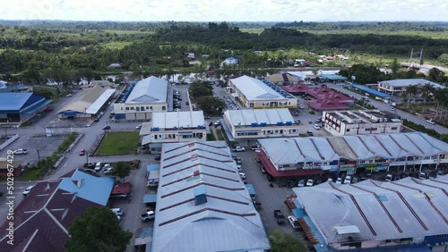 Miri, Sarawak Malaysia - May 2, 2022: The Landmark and Tourist Attraction areas of the of Miri City, with its famous beaches, rivers, city and scenic surroundings photo